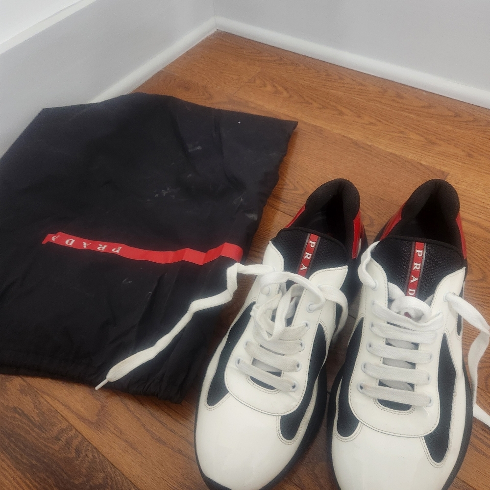 Prada american cup sneaker white and black
